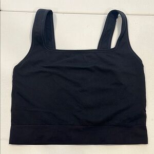 All in Motion Black Crop Top with Wide Straps and Square Neckline